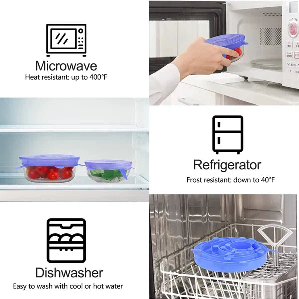 6-Piece Silicone Spill Stopper Set for Kitchen