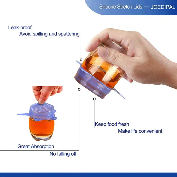 6-Piece Silicone Spill Stopper Set for Kitchen