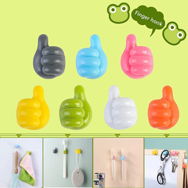 Silicone Thumb Hooks Set of 10 for Wall Decoration