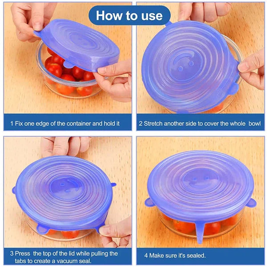 6-Piece Silicone Spill Stopper Set for Kitchen