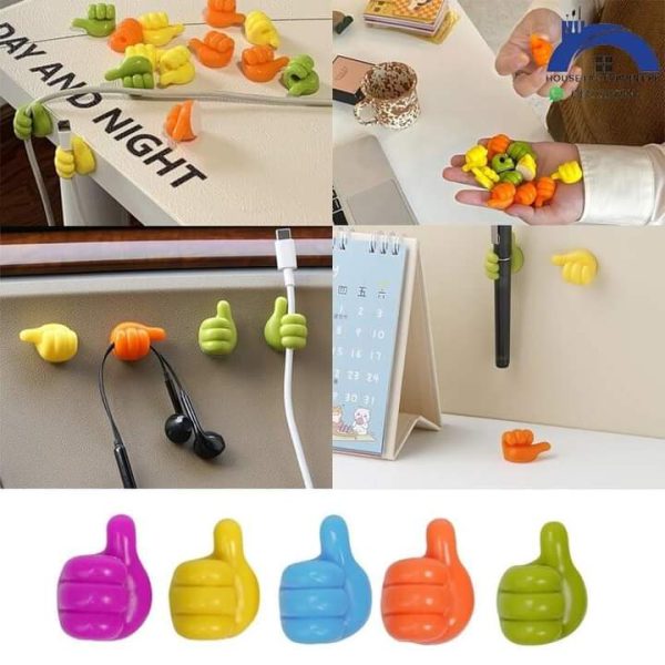 Silicone Thumb Hooks Set of 10 for Wall Decoration