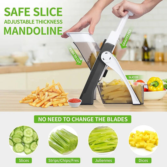 4-in-1 Vegetable Cutter: Adjustable, Multi-functional Kitchen Tool